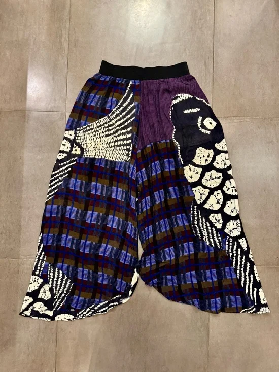 Mes Demoiselles Paris Blue, Purple & Black Wide-Leg Palazzo Pants - Picture 1 of 11